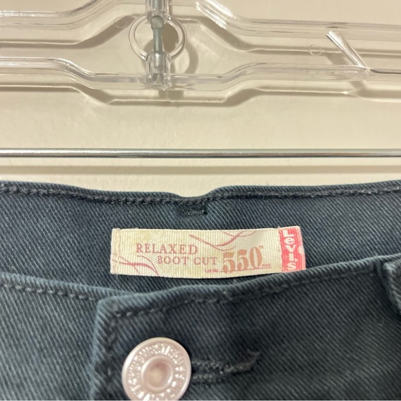 Levis 550  Relaxed Boot Cut  Jeans Womens Black Size 8s - Picture 4 of 9